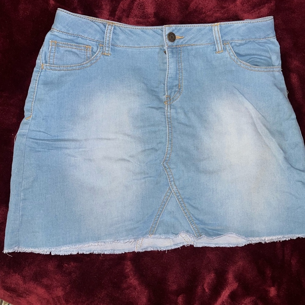 Cat & Jack Light Blue‎ Denim Mini Skirt xl 14/16